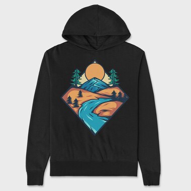 Mountain Illustration 3, Hanorac Oversize Barbati (Unisex)