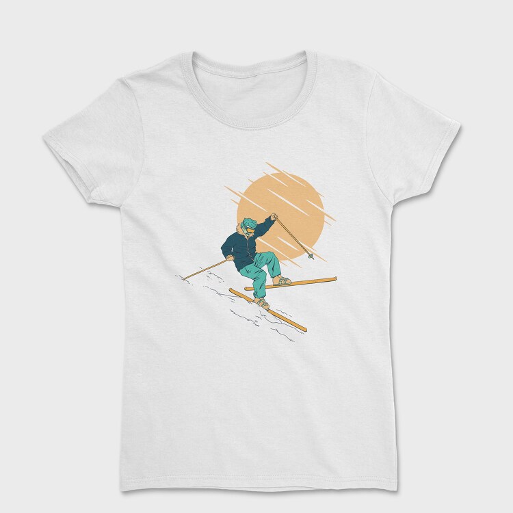 Tricou Femei, Skier Falling