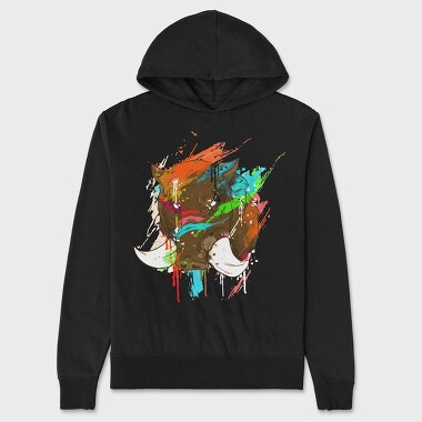 Colorful Boar, Hanorac Oversize Barbati (Unisex)