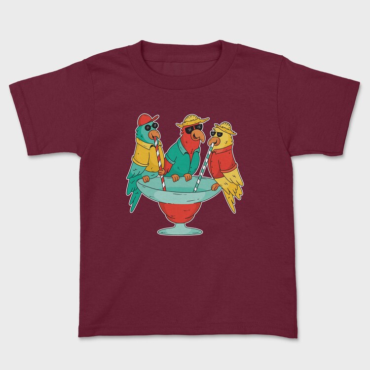 Tricou Copii, Parrots Drinking