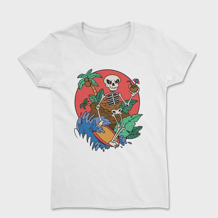 Surfing Skeleton, Tricou Femei