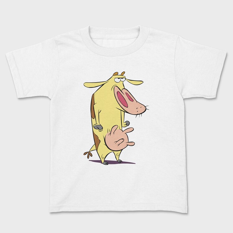 Tricou Copii, Cartoon Retro Cow and Chicken 2