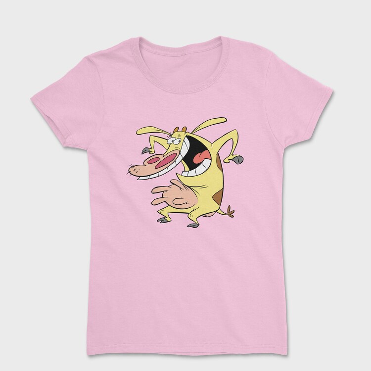 Tricou Femei, Cartoon Retro Cow and Chicken 3