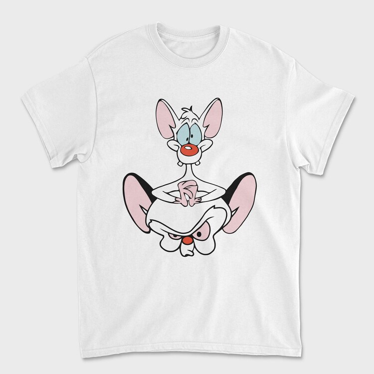 Tricou Barbati (Unisex), Cartoon Retro Pinky and Cerebro 1