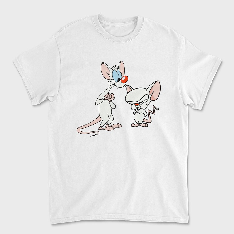 Tricou Barbati (Unisex), Cartoon Retro Pinky and Cerebro 3