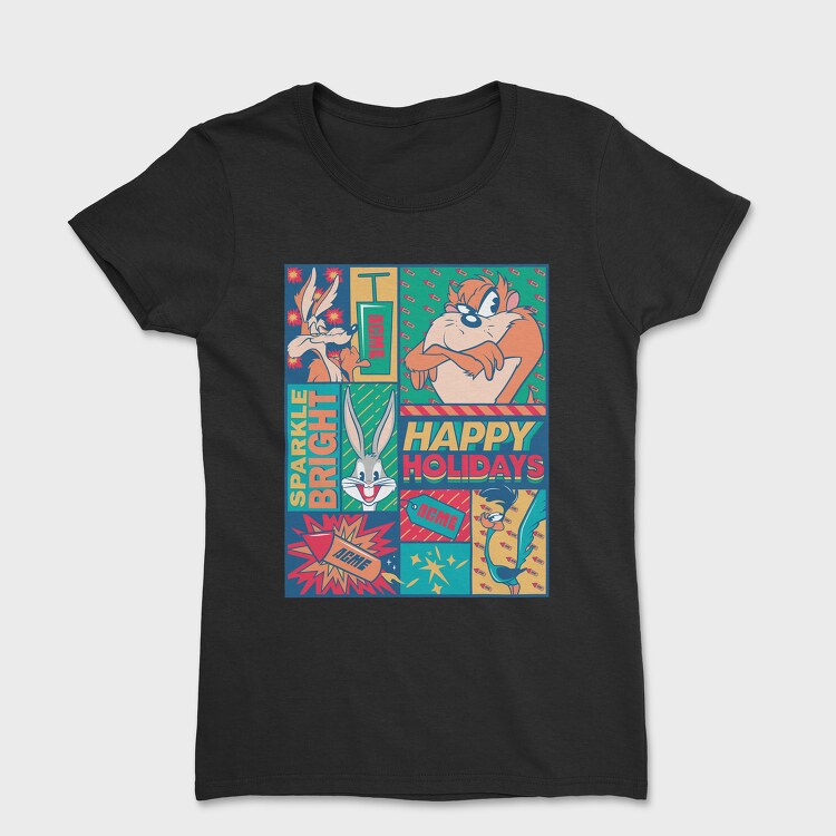 Tricou Femei, Looney Tunes Happy Holidays