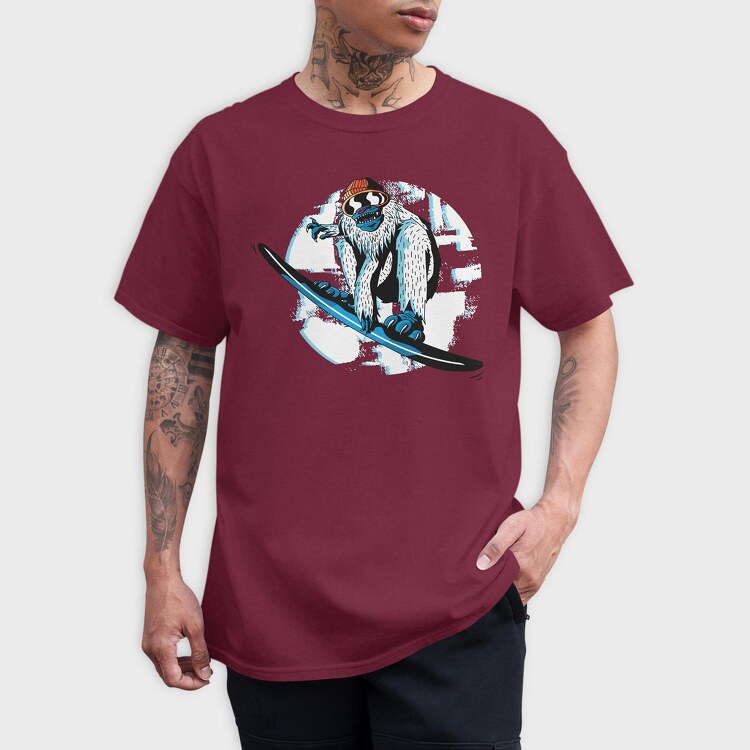 Snowboard Yeti, Tricou Barbati (Unisex)