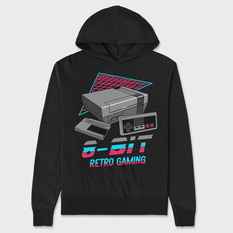 8 Bit Retro Gaming, Hanorac Oversize Barbati (Unisex)