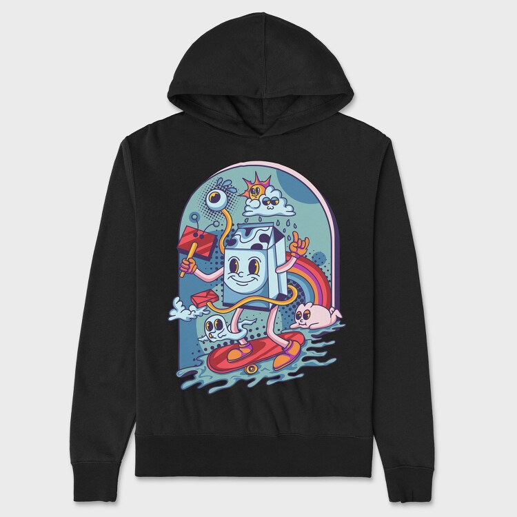 Abstract Cartoon Skate, Hanorac Oversize Barbati (Unisex)