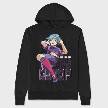 Anime Girl Hop Hop, Hanorac Oversize Barbati (Unisex)