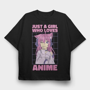 Anime Girl Vibes, Tricou Oversize Barbati (Unisex)