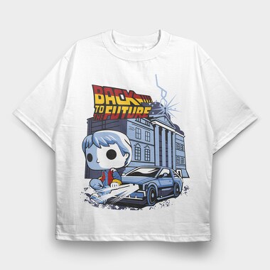 Back To The Future Pop Art, Tricou Oversize Barbati (Unisex)
