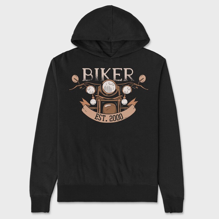Biker Established 2000, Hanorac Oversize Barbati (Unisex)