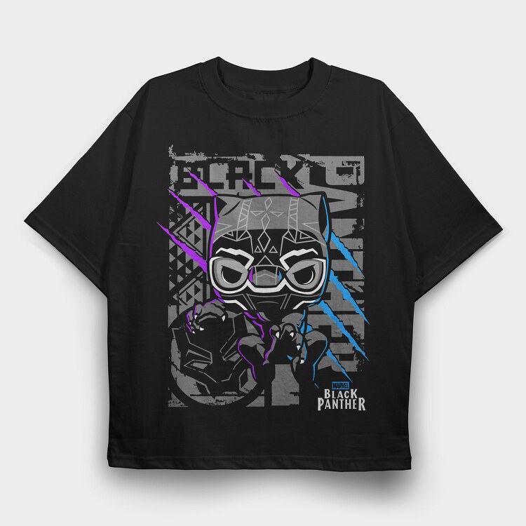 Black Panther Mask 2, Tricou Oversize Barbati (Unisex)