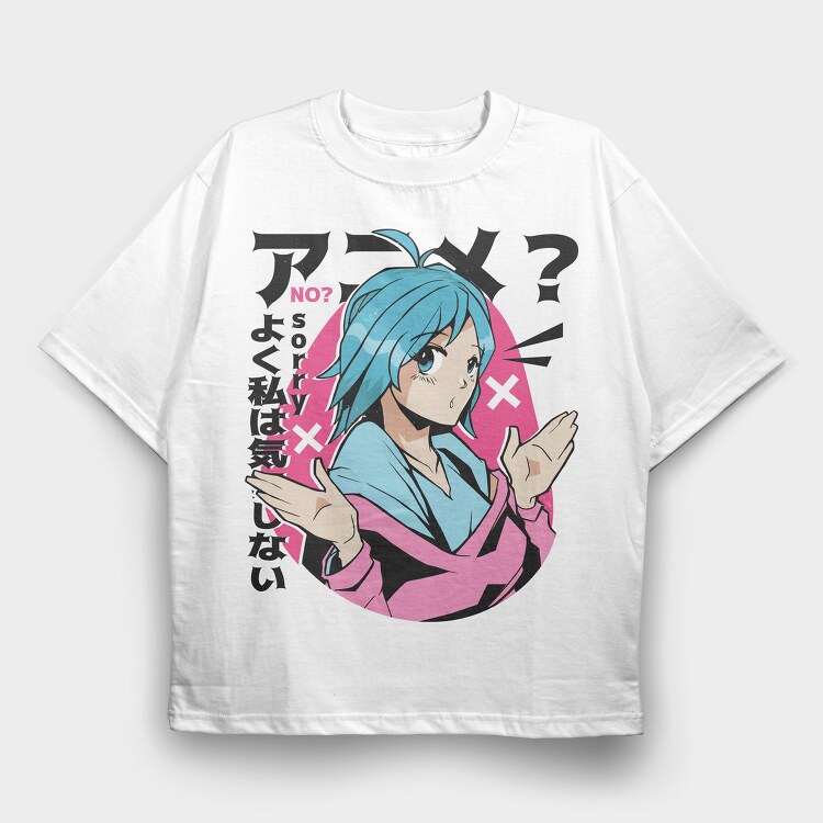 Blue Hair Sorry No, Tricou Oversize Barbati (Unisex)