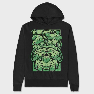 Bulbasaur Jungle, Hanorac Oversize Barbati (Unisex)