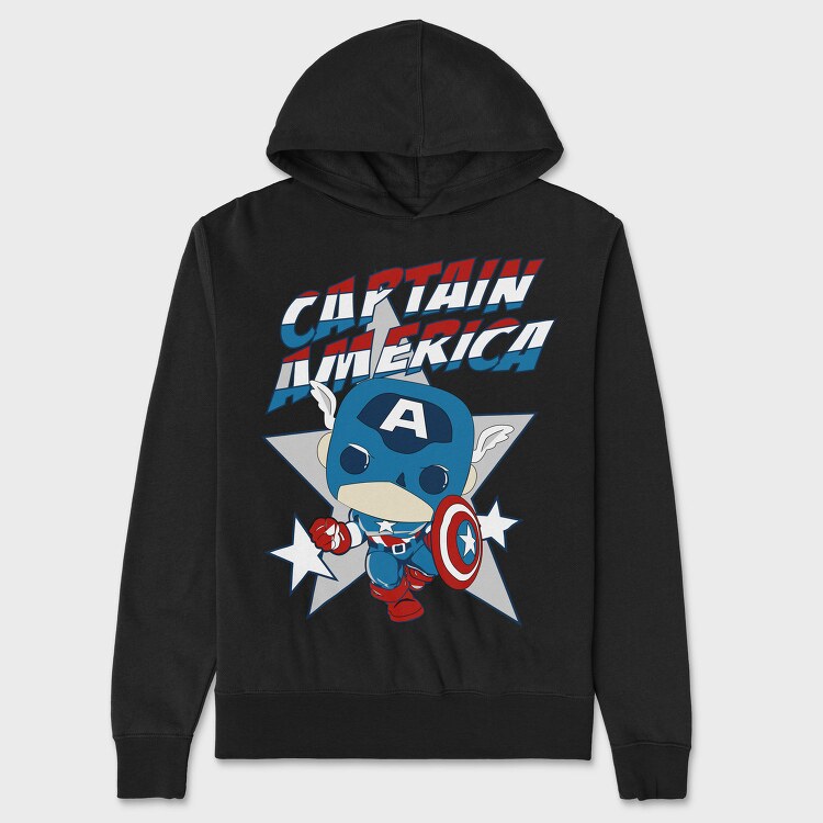 Captain America Pop Art 1, Hanorac Oversize Barbati (Unisex)