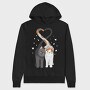 Cat Love Heart, Hanorac Oversize Barbati (Unisex)