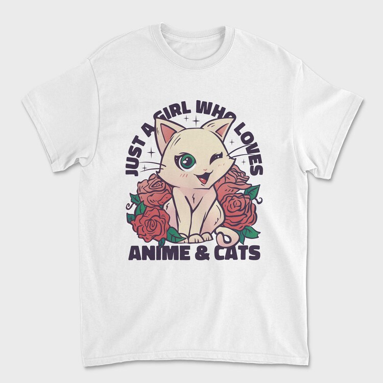 Cat Rose Anime, Tricou Barbati (Unisex)