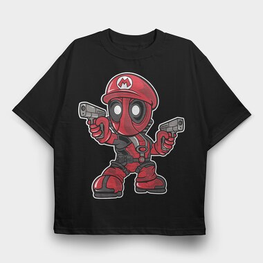 Deadpool Mario, Tricou Oversize Barbati (Unisex)