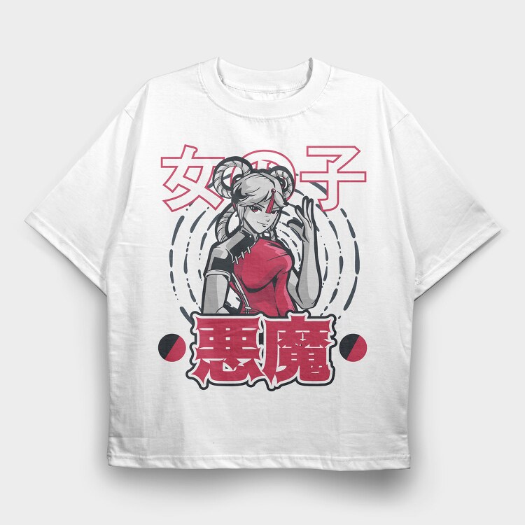 Demon Girl Emblem, Tricou Oversize Barbati (Unisex)
