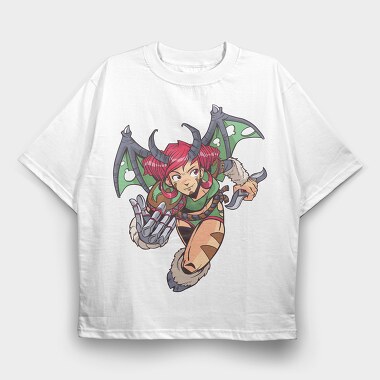 Demon Girl Hunt, Tricou Oversize Barbati (Unisex)