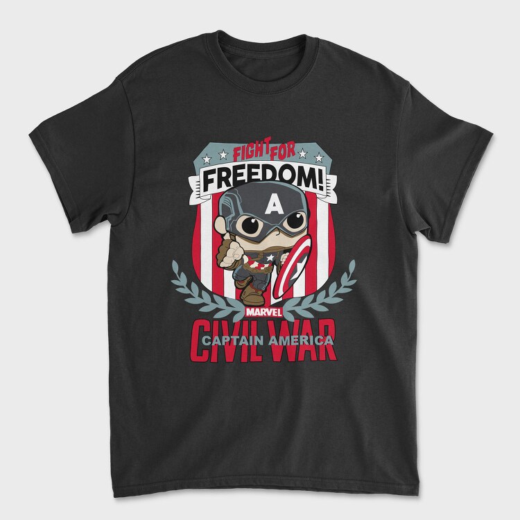 Fight For Freedom Captain America, Tricou Barbati (Unisex)