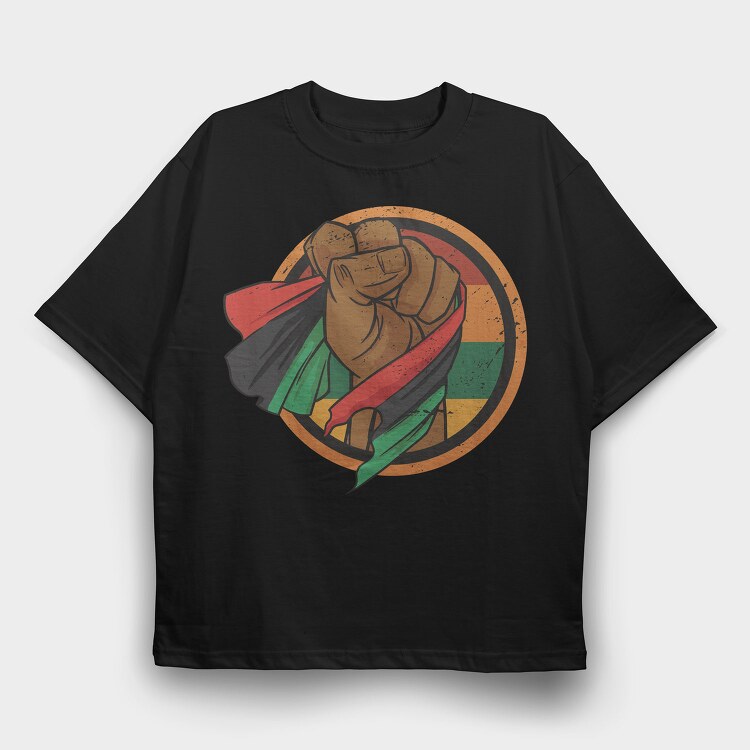 Fist Power Rasta, Tricou Oversize Barbati (Unisex)