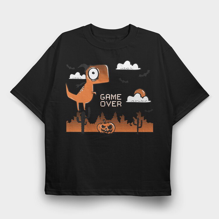 Game Over Dinosaur, Tricou Oversize Barbati (Unisex)