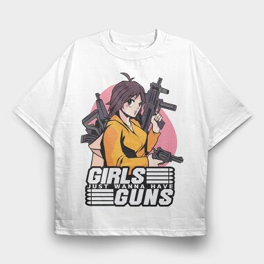 Girl Power Guns, Tricou Oversize Barbati (Unisex)