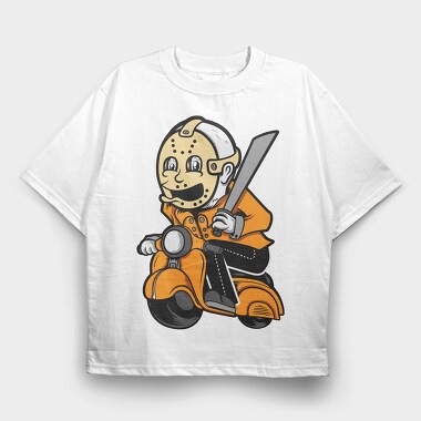 Jason On Scooter, Tricou Oversize Barbati (Unisex)