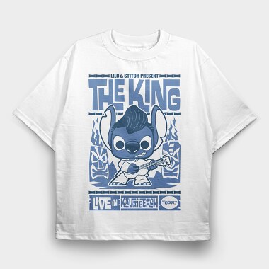 Lilo Stitch King Live, Tricou Oversize Barbati (Unisex)