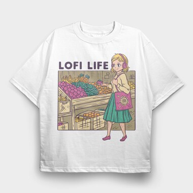 Lofi Market Life, Tricou Oversize Barbati (Unisex)