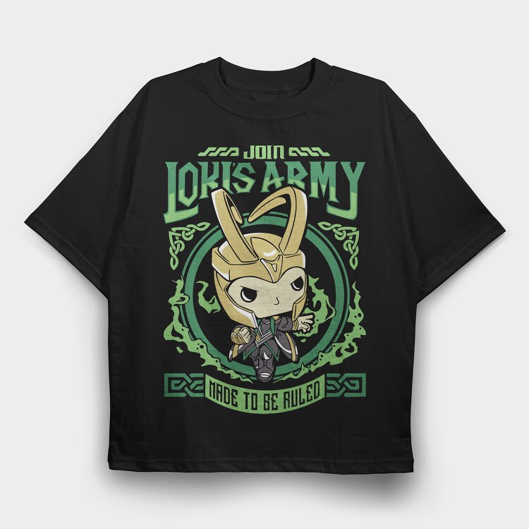 Lokis Army Emblem, Tricou Oversize Barbati (Unisex)