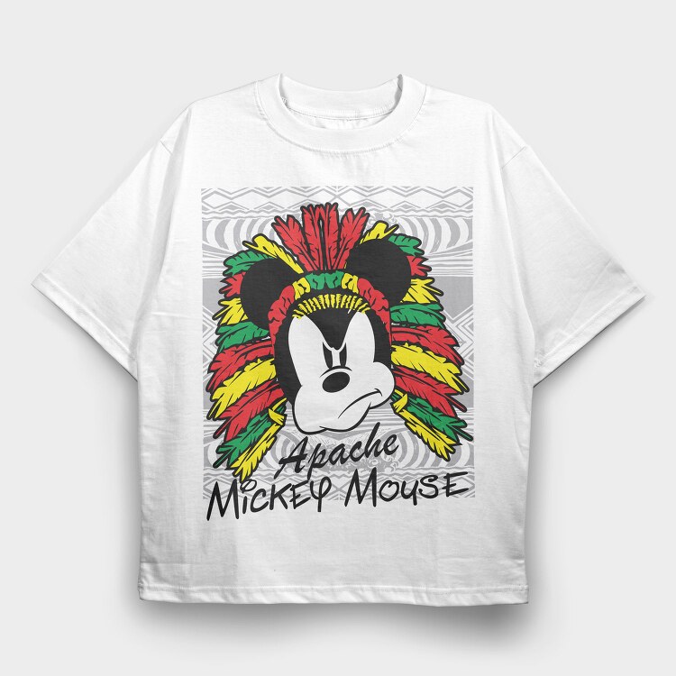 Mickey Apache Mouse, Tricou Oversize Barbati (Unisex)