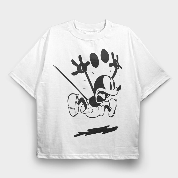 Mickey Mouse Crash, Tricou Oversize Barbati (Unisex)