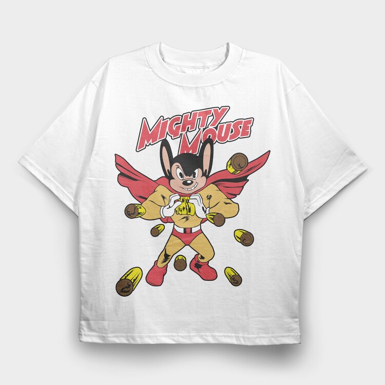 Mighty Mouse, Tricou Oversize Barbati (Unisex)