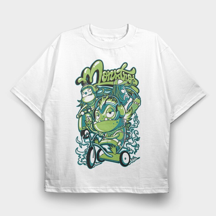 Monster Ride, Tricou Oversize Barbati (Unisex)
