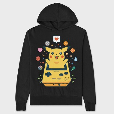 Pikachu Gameboy Nostalgia, Hanorac Oversize Barbati (Unisex)
