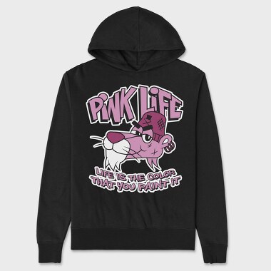 Pink Life Cat, Hanorac Oversize Barbati (Unisex)