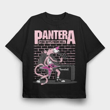 Pink Pantera Guitar, Tricou Oversize Barbati (Unisex)