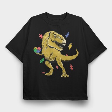 Puzzle Pie T Rex, Tricou Oversize Barbati (Unisex)