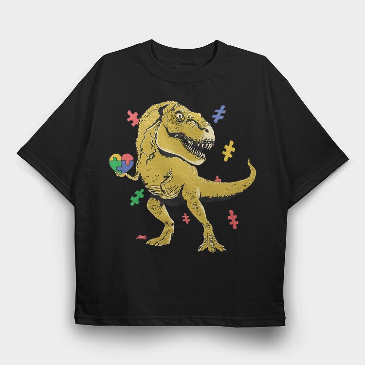 Puzzle Pie T Rex, Tricou Oversize Barbati (Unisex)