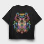 Rainbow Dog Face, Tricou Oversize Barbati (Unisex)