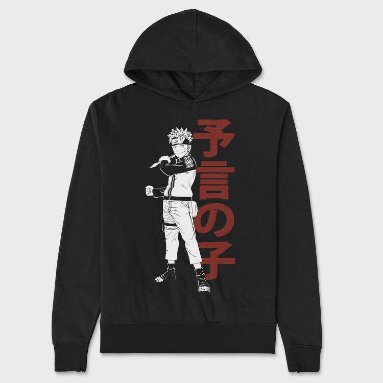 Red Kanji Words, Hanorac Oversize Barbati (Unisex)