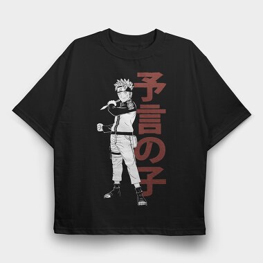 Red Kanji Words, Tricou Oversize Barbati (Unisex)