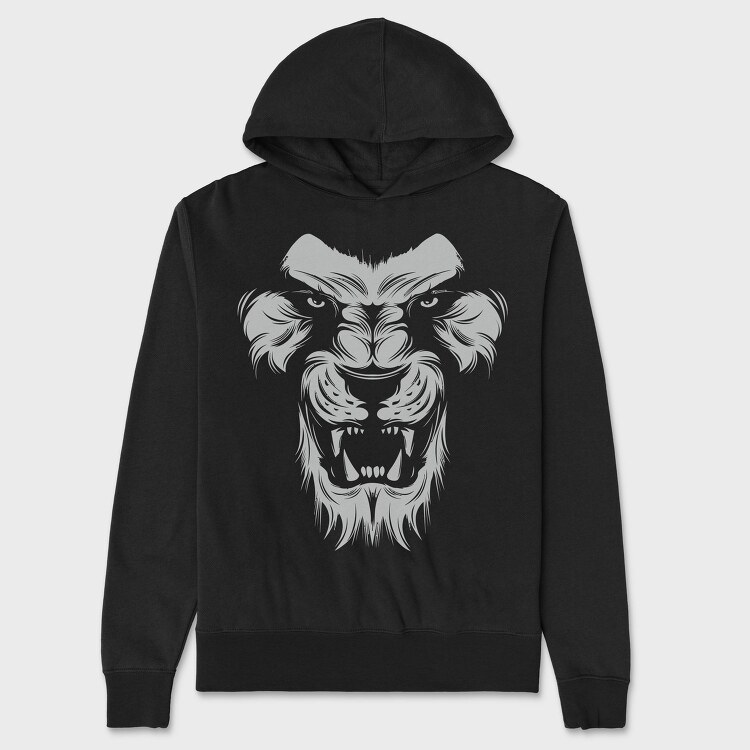 Roaring Lion Face, Hanorac Oversize Barbati (Unisex)