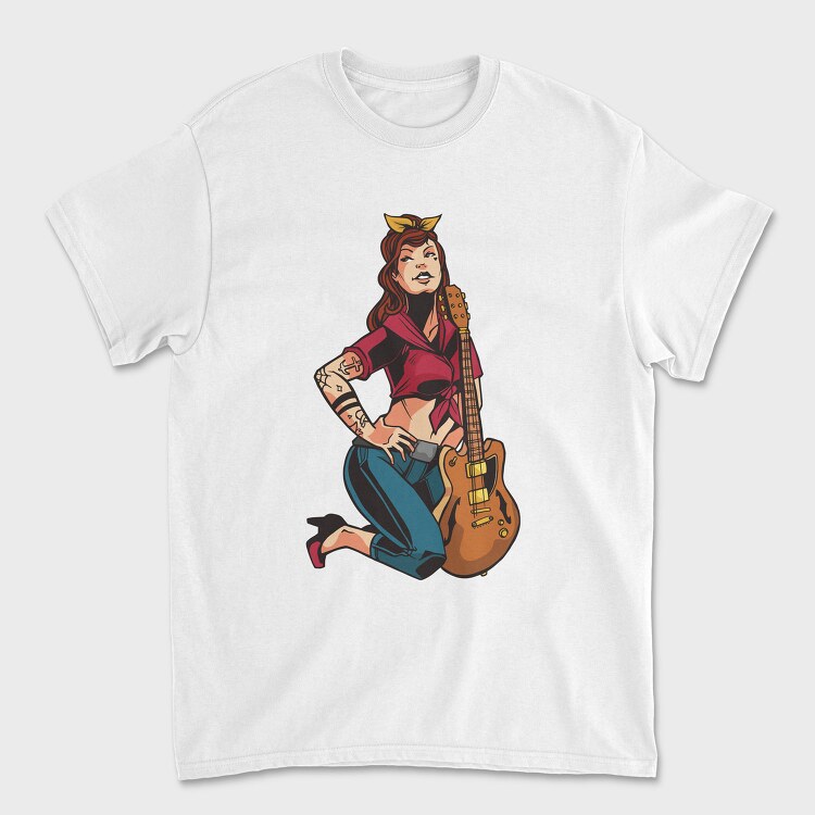 Rockstar Guitar Girl, Tricou Barbati (Unisex)