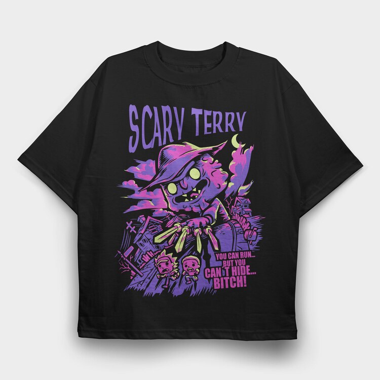 Scary Terry Run, Tricou Oversize Barbati (Unisex)