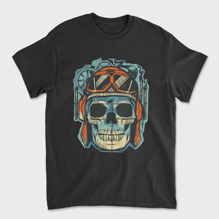 Skull Aviator Goggles, Tricou Barbati (Unisex)